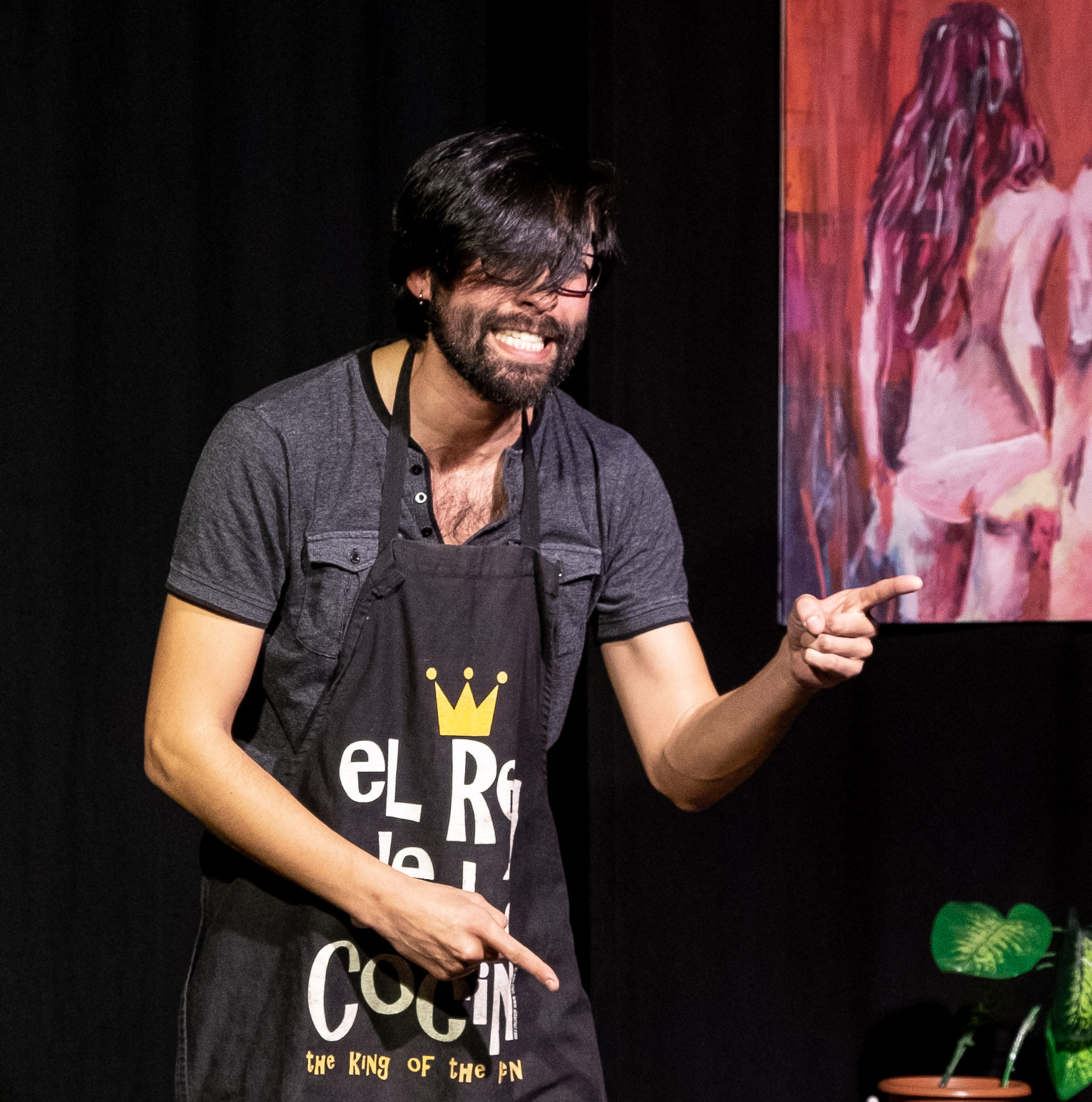 Roberto Herrera durante una función teatral